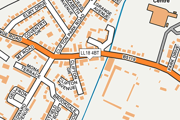 LL18 4BT map - OS OpenMap – Local (Ordnance Survey)