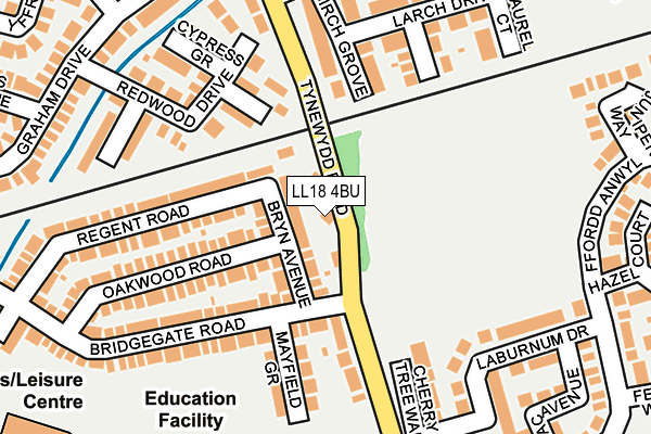 LL18 4BU map - OS OpenMap – Local (Ordnance Survey)