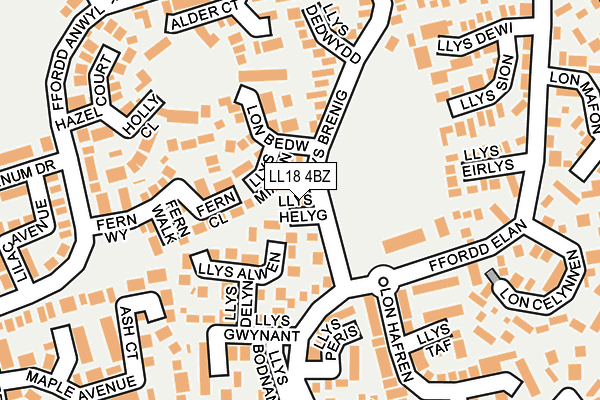 LL18 4BZ map - OS OpenMap – Local (Ordnance Survey)