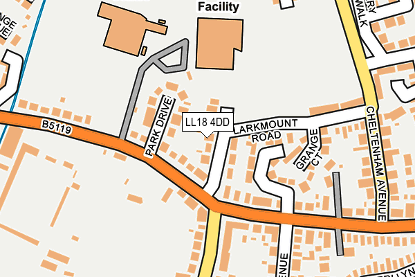 LL18 4DD map - OS OpenMap – Local (Ordnance Survey)