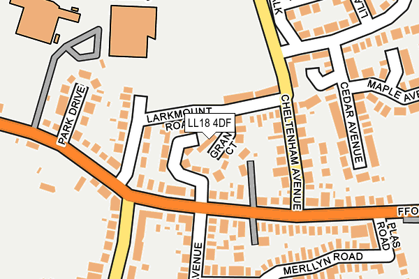 LL18 4DF map - OS OpenMap – Local (Ordnance Survey)