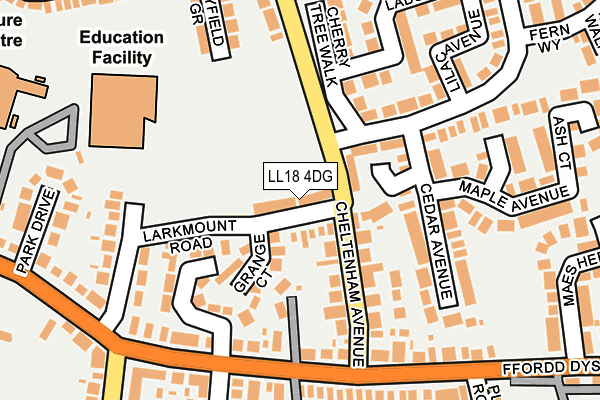 LL18 4DG map - OS OpenMap – Local (Ordnance Survey)