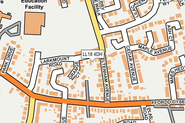 LL18 4DH map - OS OpenMap – Local (Ordnance Survey)