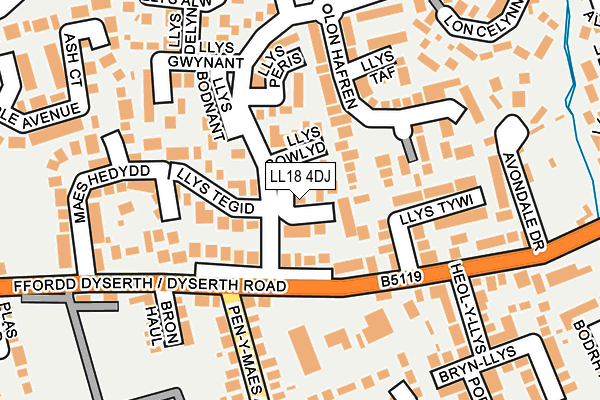 LL18 4DJ map - OS OpenMap – Local (Ordnance Survey)