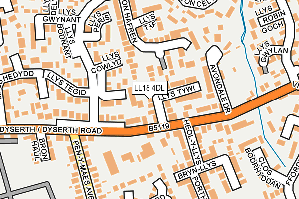 LL18 4DL map - OS OpenMap – Local (Ordnance Survey)