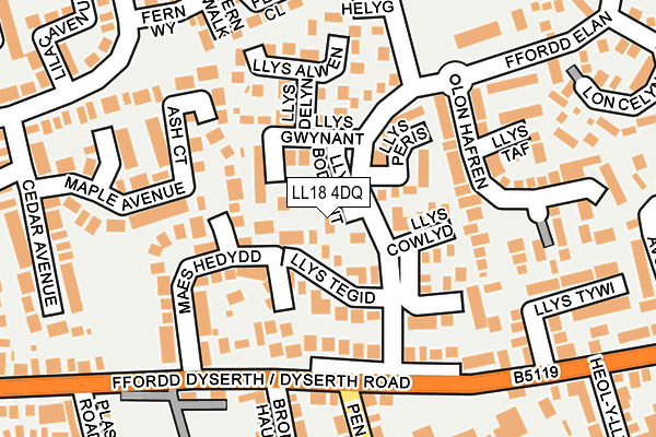 LL18 4DQ map - OS OpenMap – Local (Ordnance Survey)