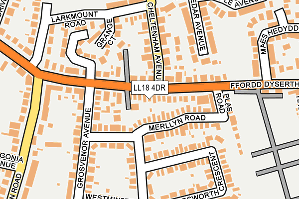 LL18 4DR map - OS OpenMap – Local (Ordnance Survey)