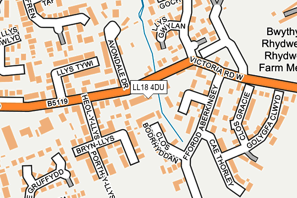 LL18 4DU map - OS OpenMap – Local (Ordnance Survey)