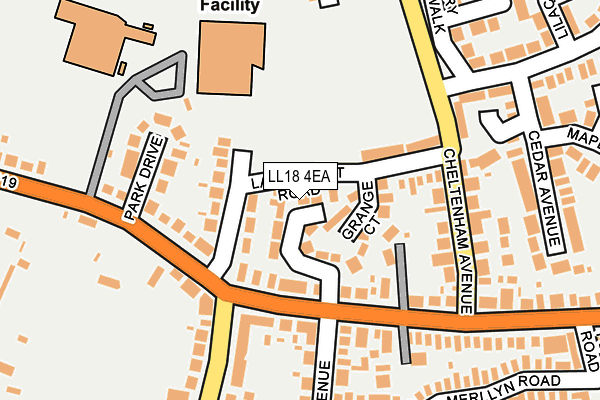 LL18 4EA map - OS OpenMap – Local (Ordnance Survey)
