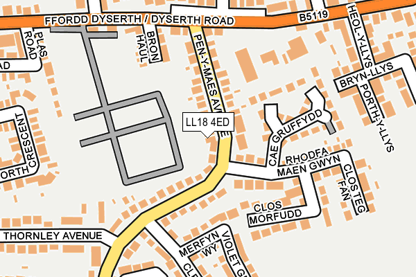 LL18 4ED map - OS OpenMap – Local (Ordnance Survey)
