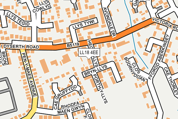 LL18 4EE map - OS OpenMap – Local (Ordnance Survey)