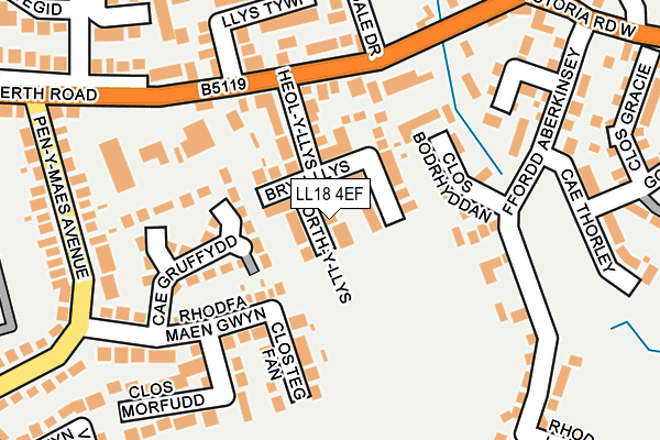 LL18 4EF map - OS OpenMap – Local (Ordnance Survey)