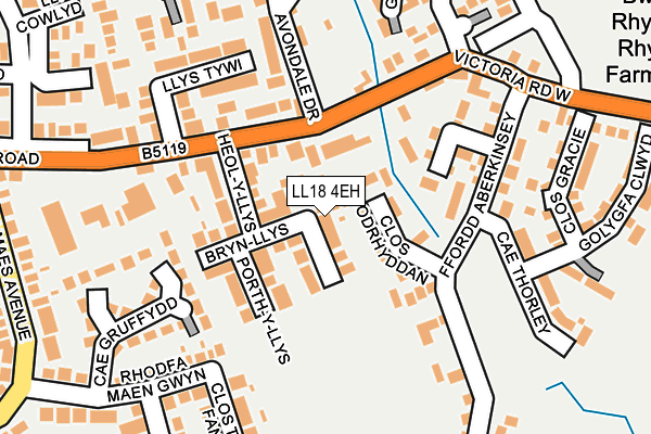 LL18 4EH map - OS OpenMap – Local (Ordnance Survey)