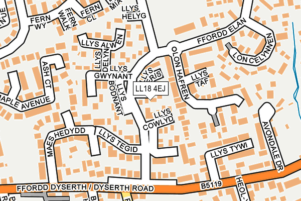 LL18 4EJ map - OS OpenMap – Local (Ordnance Survey)