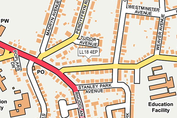 LL18 4EP map - OS OpenMap – Local (Ordnance Survey)
