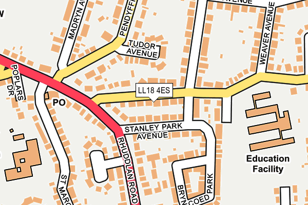 LL18 4ES map - OS OpenMap – Local (Ordnance Survey)
