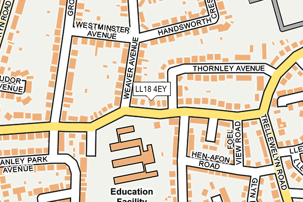 LL18 4EY map - OS OpenMap – Local (Ordnance Survey)