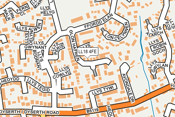 LL18 4FE map - OS OpenMap – Local (Ordnance Survey)