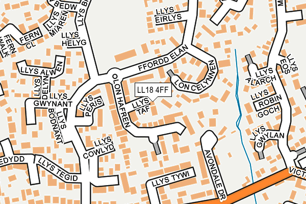 LL18 4FF map - OS OpenMap – Local (Ordnance Survey)