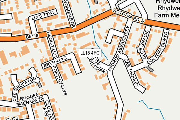 LL18 4FG map - OS OpenMap – Local (Ordnance Survey)