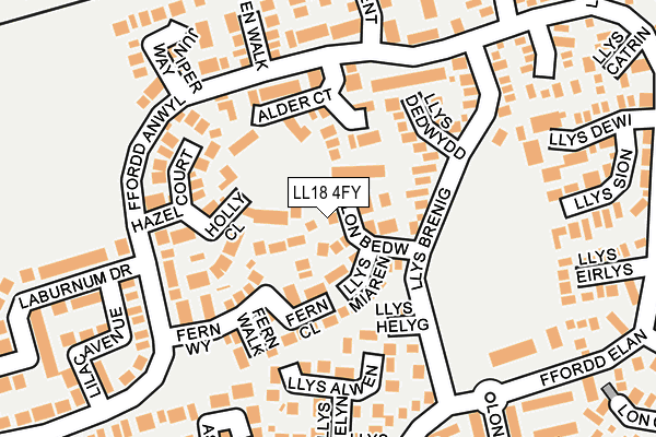 LL18 4FY map - OS OpenMap – Local (Ordnance Survey)