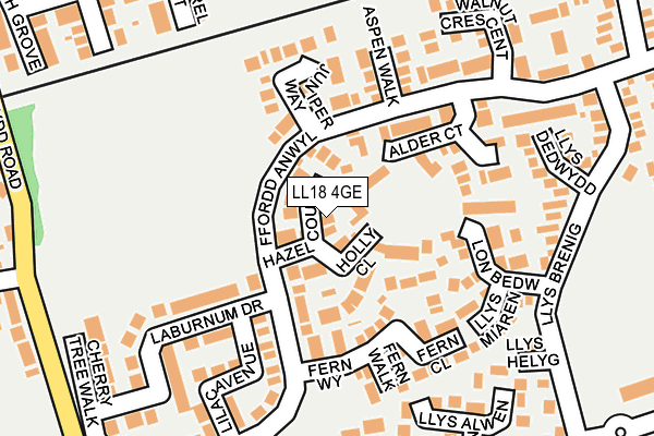 LL18 4GE map - OS OpenMap – Local (Ordnance Survey)