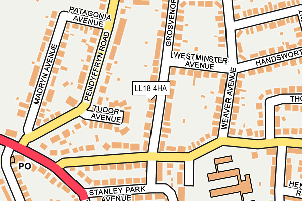 LL18 4HA map - OS OpenMap – Local (Ordnance Survey)
