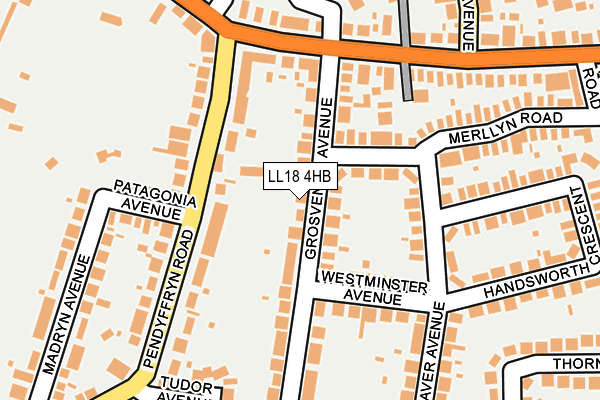 LL18 4HB map - OS OpenMap – Local (Ordnance Survey)