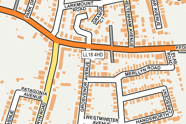 LL18 4HD map - OS OpenMap – Local (Ordnance Survey)