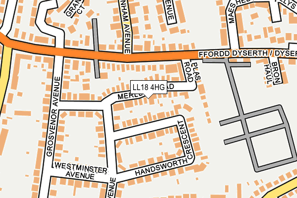 LL18 4HG map - OS OpenMap – Local (Ordnance Survey)