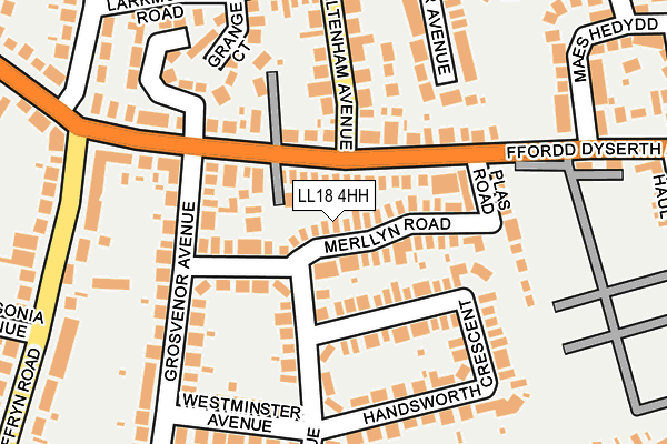 LL18 4HH map - OS OpenMap – Local (Ordnance Survey)