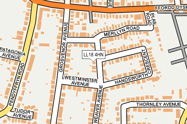 LL18 4HN map - OS OpenMap – Local (Ordnance Survey)