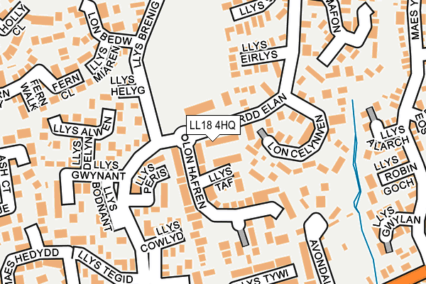 LL18 4HQ map - OS OpenMap – Local (Ordnance Survey)