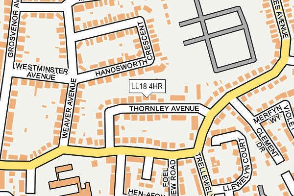 LL18 4HR map - OS OpenMap – Local (Ordnance Survey)