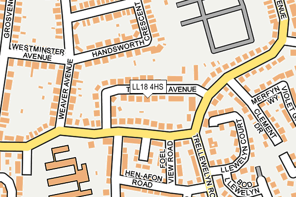 LL18 4HS map - OS OpenMap – Local (Ordnance Survey)