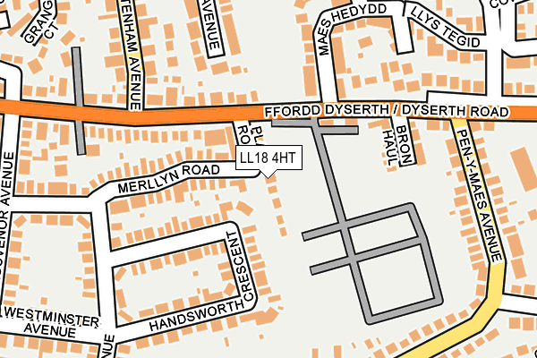 LL18 4HT map - OS OpenMap – Local (Ordnance Survey)