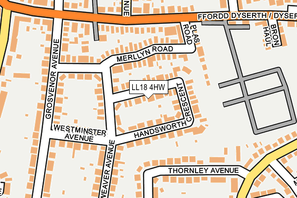 LL18 4HW map - OS OpenMap – Local (Ordnance Survey)