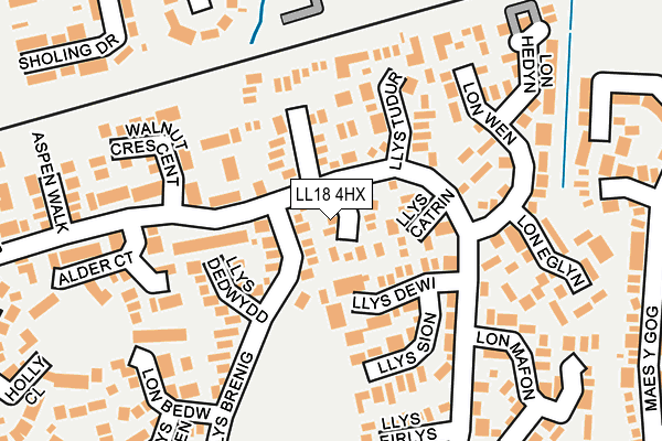 LL18 4HX map - OS OpenMap – Local (Ordnance Survey)