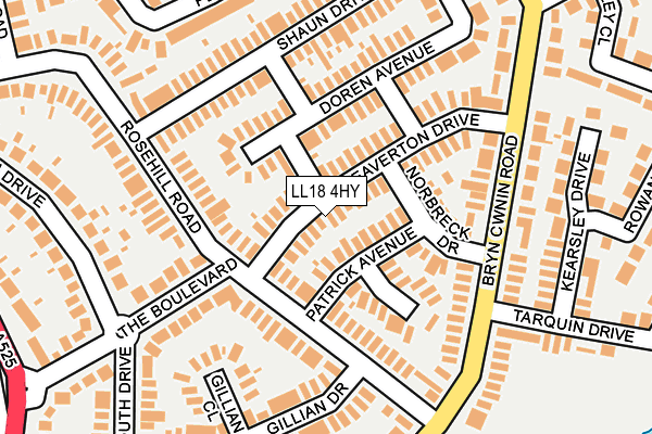 LL18 4HY map - OS OpenMap – Local (Ordnance Survey)