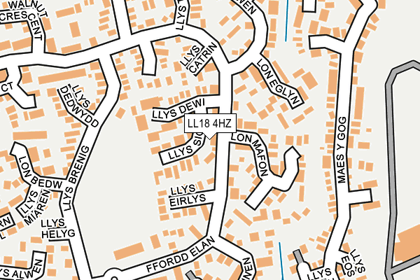 LL18 4HZ map - OS OpenMap – Local (Ordnance Survey)