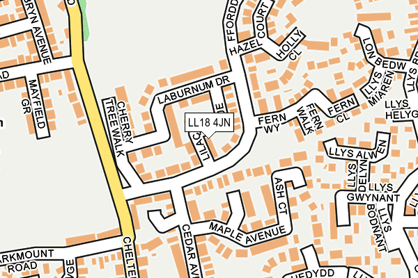 LL18 4JN map - OS OpenMap – Local (Ordnance Survey)