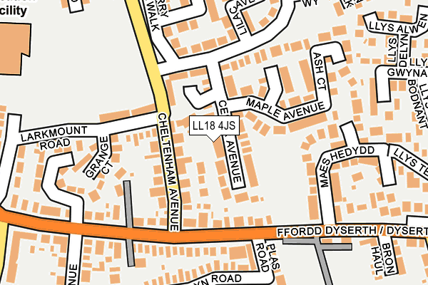 LL18 4JS map - OS OpenMap – Local (Ordnance Survey)
