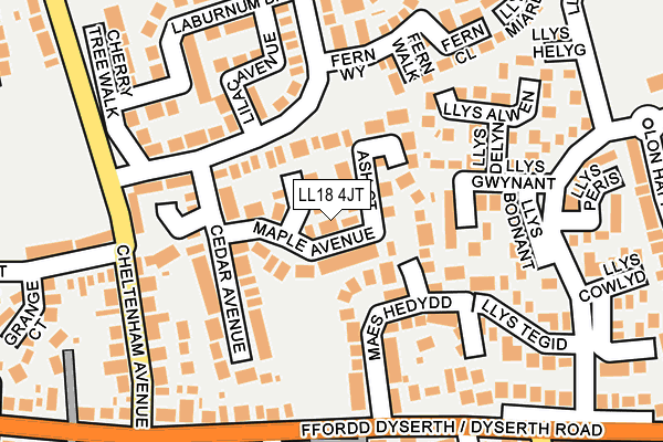 LL18 4JT map - OS OpenMap – Local (Ordnance Survey)