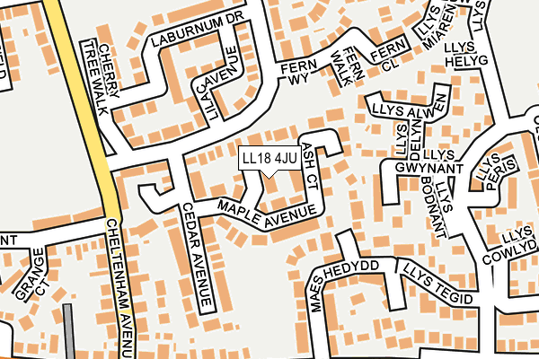 LL18 4JU map - OS OpenMap – Local (Ordnance Survey)