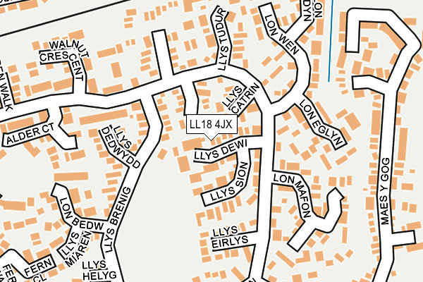 LL18 4JX map - OS OpenMap – Local (Ordnance Survey)