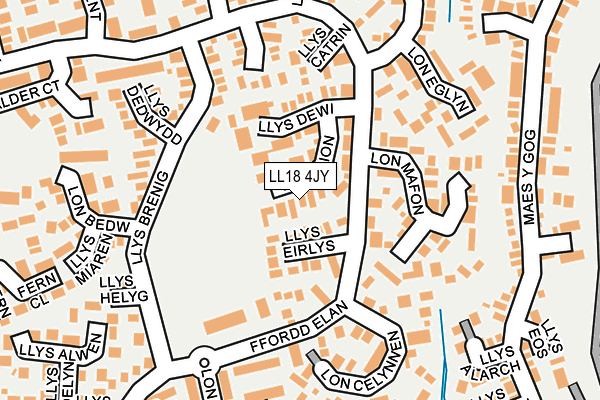 LL18 4JY map - OS OpenMap – Local (Ordnance Survey)