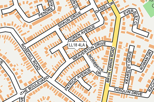 LL18 4LA map - OS OpenMap – Local (Ordnance Survey)