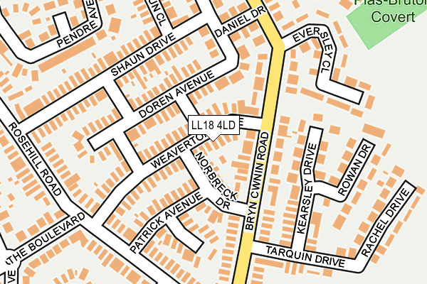 LL18 4LD map - OS OpenMap – Local (Ordnance Survey)