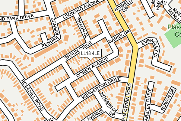 LL18 4LE map - OS OpenMap – Local (Ordnance Survey)