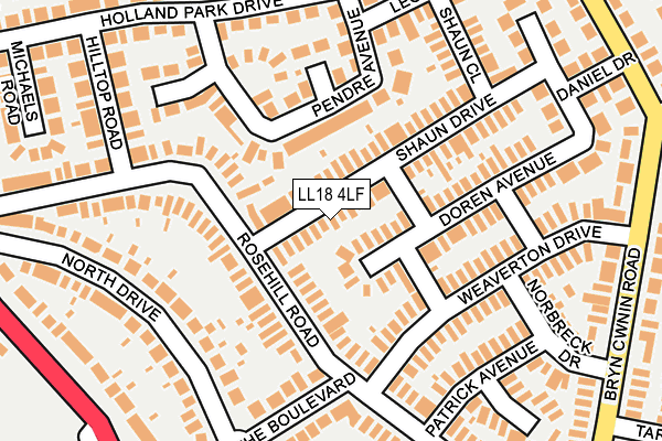 LL18 4LF map - OS OpenMap – Local (Ordnance Survey)